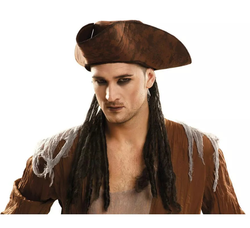 Translation missing: fr.Sombrero Pirata marrón con rastas