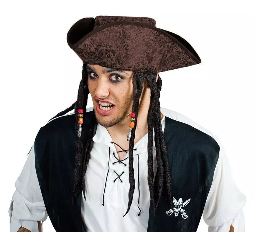 Translation missing: fr.Sombrero Pirata marrón con Rastas