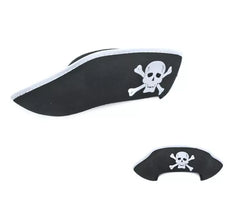 Chapeau de pirate noir adulte avec tête de mort
