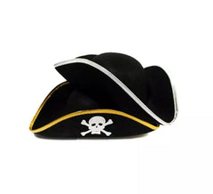 Chapeau pirate noir avec tête de mort enfant couleurs assorties