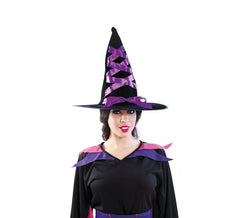 Chapeau de sorcière tressé lilas