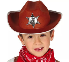 Chapeau Cowboy Feutré Marron Shériff pour enfants