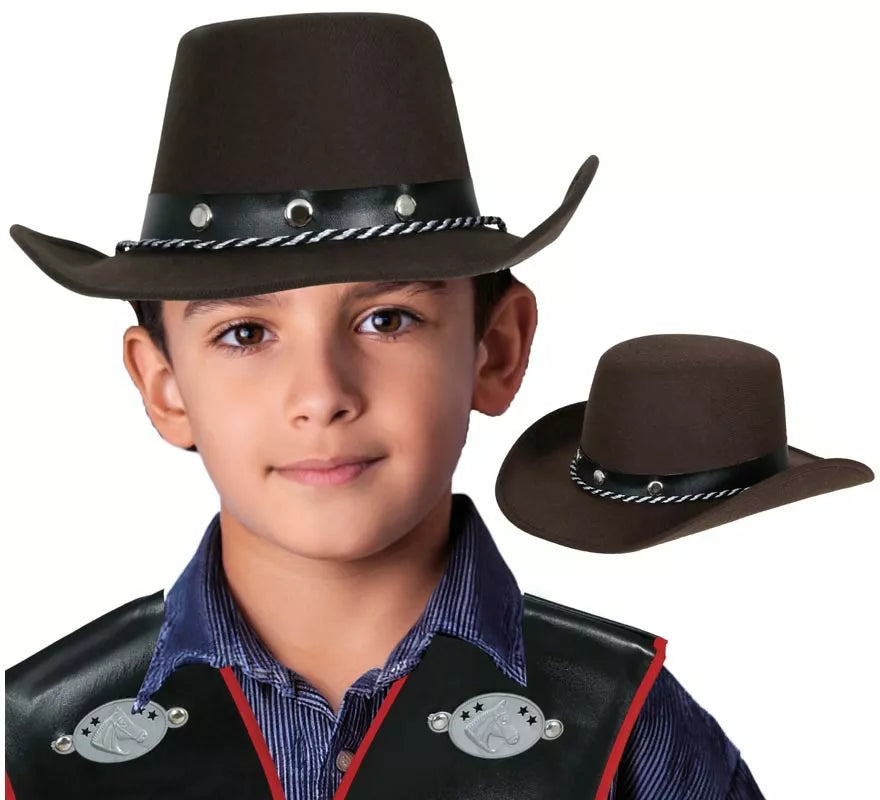 Translation missing: fr.Sombrero Vaquero marrón Fieltro infantil