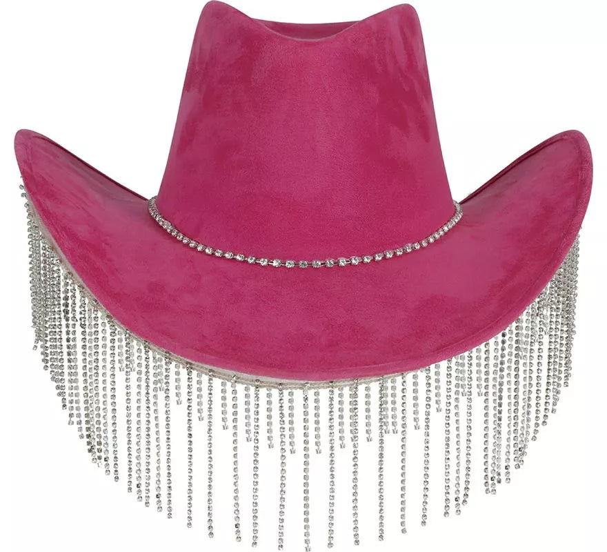 Translation missing: fr.Sombrero Vaquero rosa con Flecos adultos