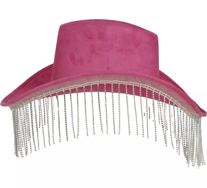 Translation missing: fr.Sombrero Vaquero rosa con Flecos adultos