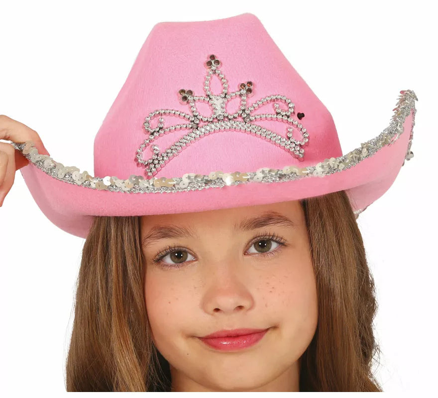 Translation missing: fr.Sombrero Vaquero rosa de fieltro infantil