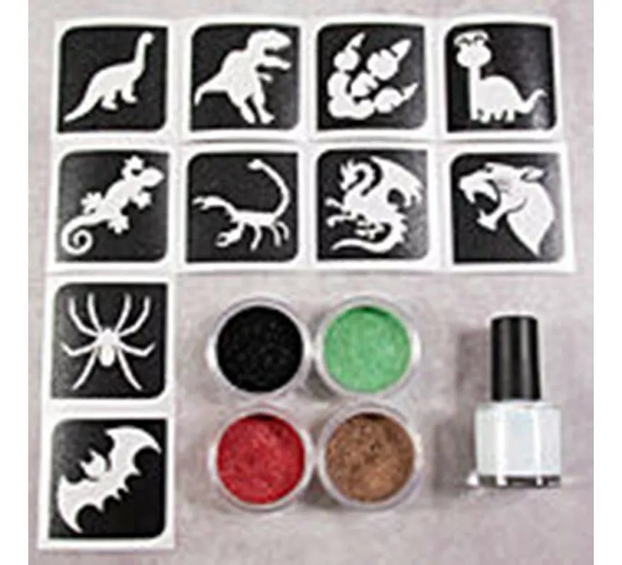 Translation missing: fr.Sparkling Powder o Polvos Brillantes Dino 4x5 ml + Fix Gel