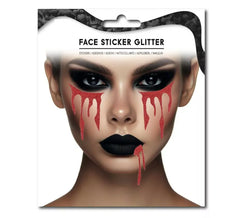 Autocollant facial brillant de fausses larmes de sang d’Halloween