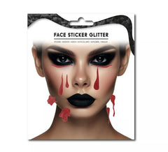 Autocollant facial lumineux de faux sang d’Halloween