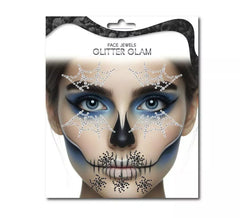 Autocollant Toile d'araignée de gemmes faciales de mode