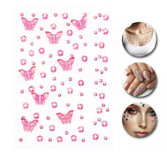 Autocollant papillons roses pour ongles et peau