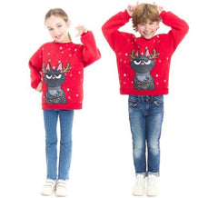 Sweat-shirt de Noël avec chat pour enfants