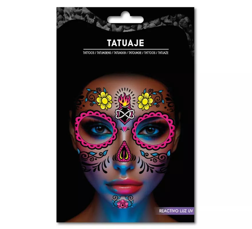 Translation missing: fr.Tatuaje Catrina floral fluorescente