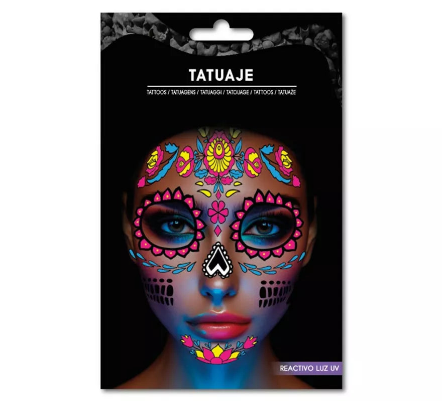 Translation missing: fr.Tatuaje Catrina rosa fluorescente