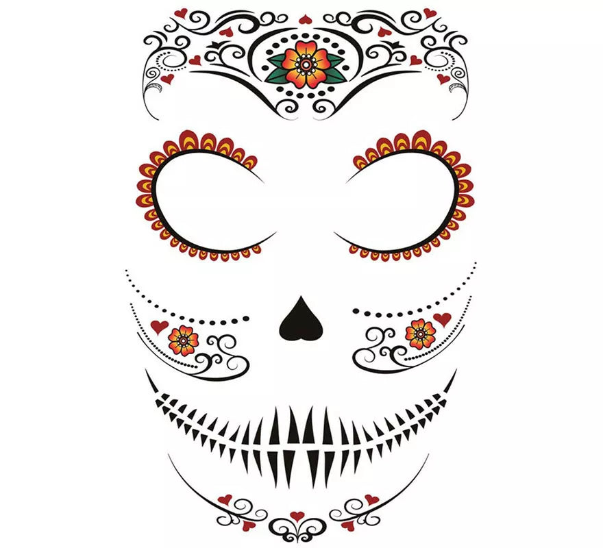 Translation missing: fr.Tatuaje de Catrina Facial de 30x14 cm