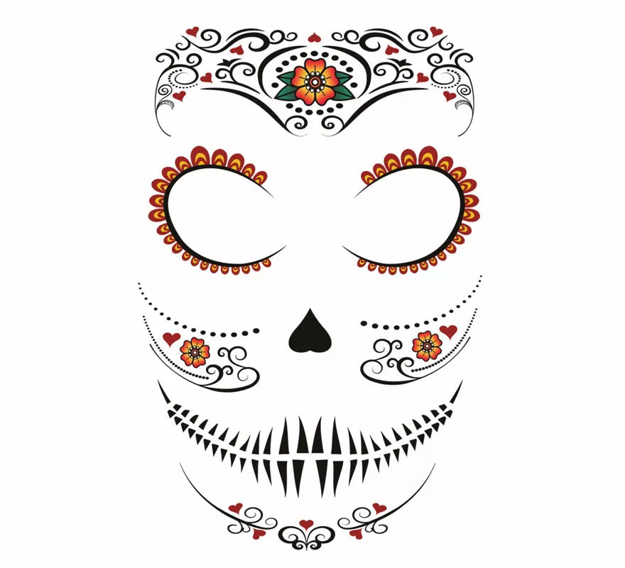 Translation missing: fr.Tatuaje de Catrina Facial de 30x14 cm