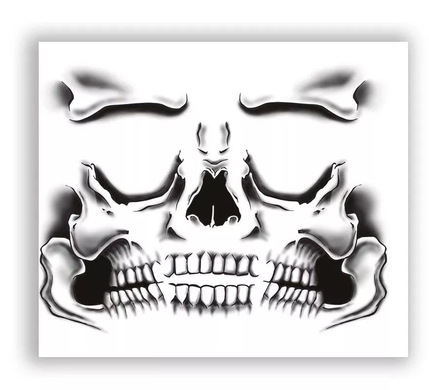 Tatuaje de Esqueleto Facial de 30x14 cm