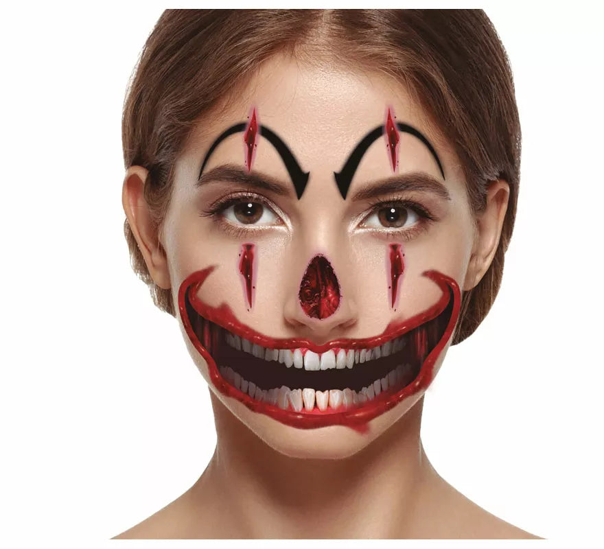 Translation missing: fr.Tatuaje de Payaso Facial de 30x14 cm