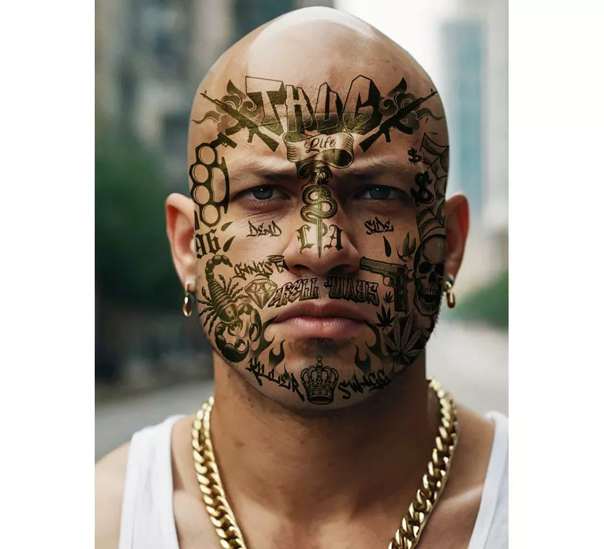 Tatuaje de Vida de Matón Facial