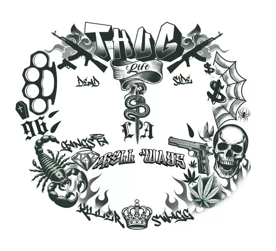 Translation missing: fr.Tatuaje de Vida de Matón Facial