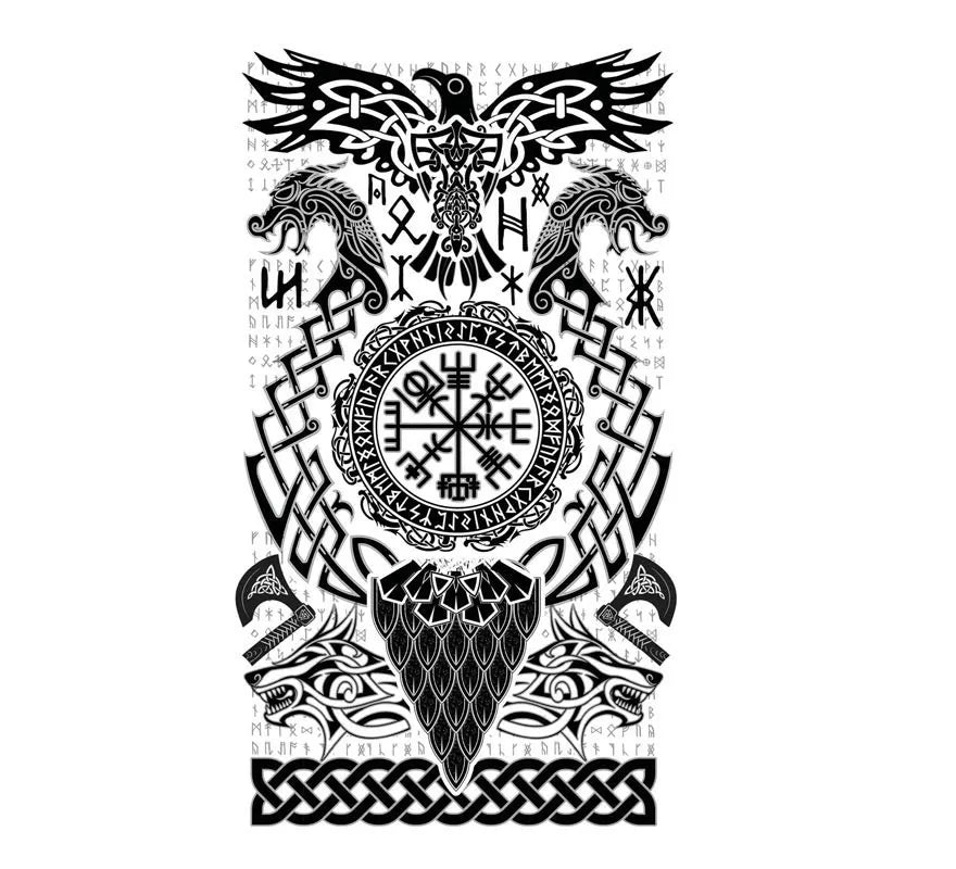 Translation missing: fr.Tatuaje de Vikingo con Símbolos