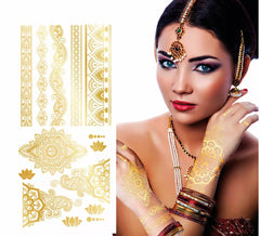Tatouage doré oriental adulte