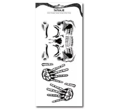 Tatouage de visage et de mains de squelette