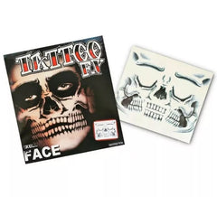 Tatouage de visage de squelette d'Halloween