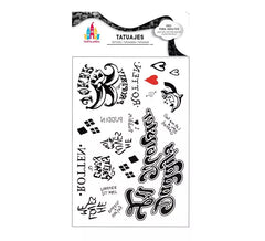 Tatouages Arlequin noir avec texte