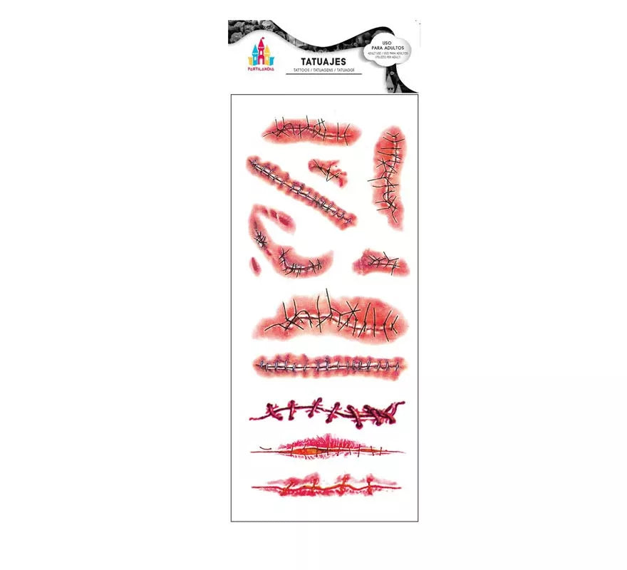 Translation missing: fr.Tatuajes de Heridas rojas con costuras