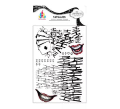 Tatouages de clown texte contradictoire hahaha noir