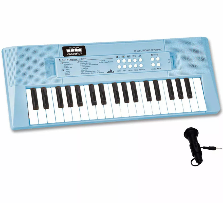 Translation missing: fr.Teclado Electrónico de 37 Teclas azul, con Micrófono USB