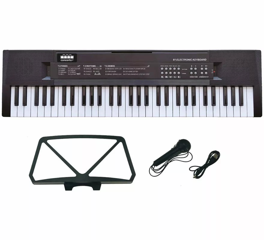 Translation missing: fr.Teclado Electrónico de 61 Teclas con Micrófono, USB