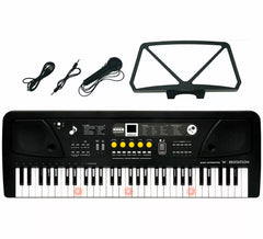 Clavier électronique 61 touches avec microphone USB et fonction enseignant - Noir