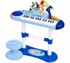 Clavier musical Bluey avec microphone, support et tabouret