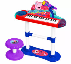 Clavier musical Peppa Pig avec microphone, support et tabouret