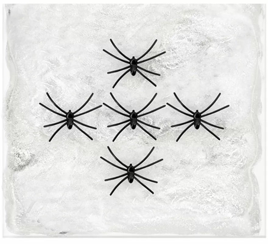 Translation missing: fr.Telaraña blanca de 100 g con 5 Arañas