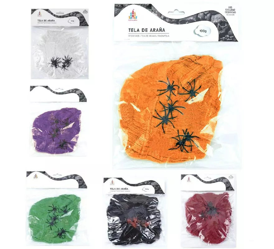 Translation missing: fr.Telaraña con arañas de 100 g en varios colores