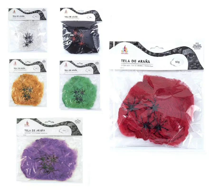 Translation missing: fr.Telaraña con arañas de 50 g en varios colores