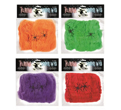 Toile d'araignée 20 gr avec 2 araignées de couleurs assorties