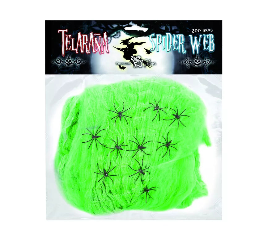 Translation missing: fr.Telaraña de 200 gr con 10 Arañas de colores surtidos