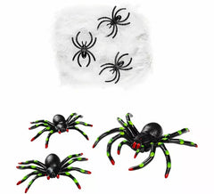 Toile d'araignée de 50 g avec 3 araignées