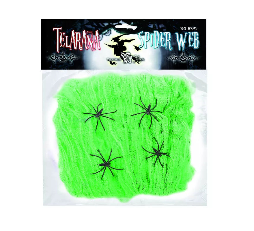 Translation missing: fr.Telaraña de 50 gr con 4 Arañas de colores surtidos