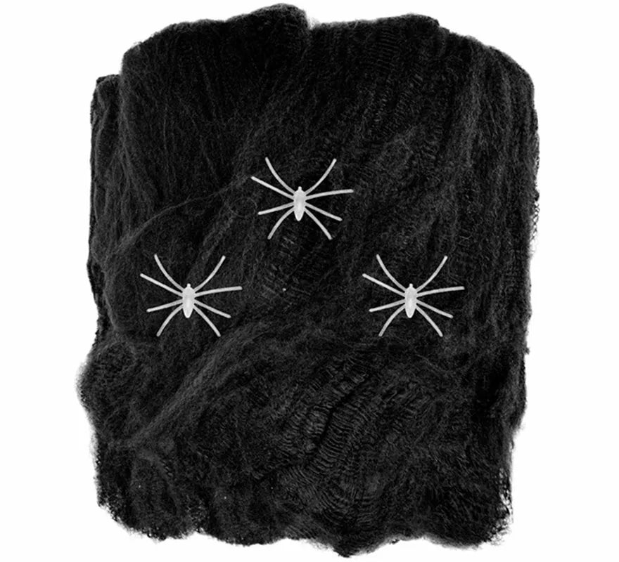 Translation missing: fr.Telaraña negra de 50 g con 3 Arañas fluorescentes