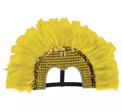 Coiffe de plumes de différentes couleurs