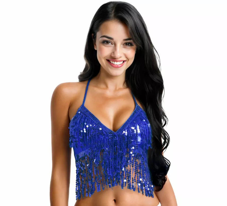 Translation missing: fr.Top con Lentejuelas y Flecos en varios colores para mujer