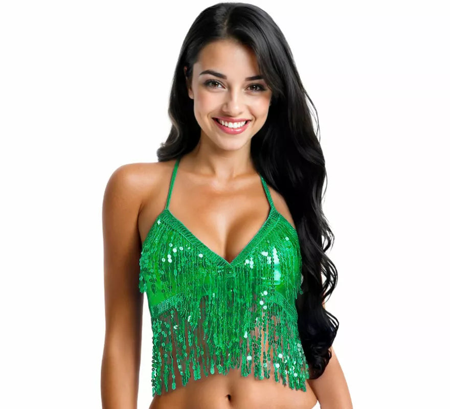 Translation missing: fr.Top con Lentejuelas y Flecos en varios colores para mujer