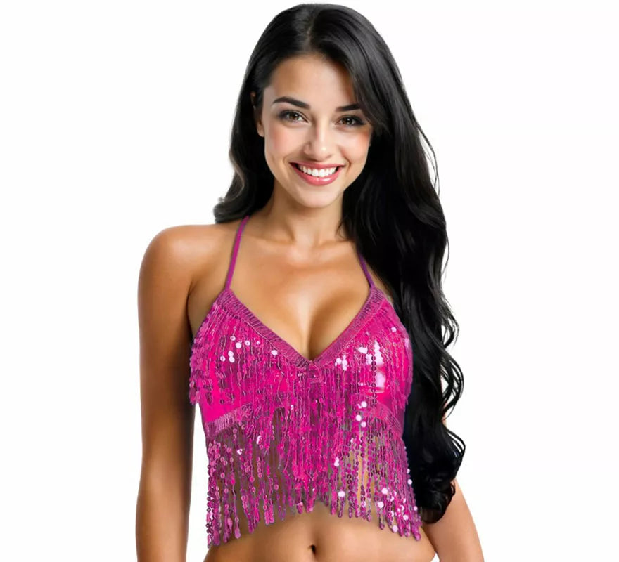 Translation missing: fr.Top con Lentejuelas y Flecos en varios colores para mujer