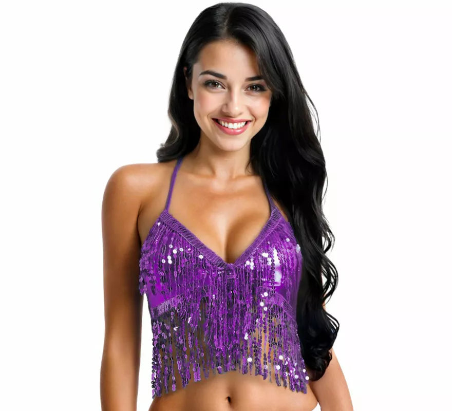 Translation missing: fr.Top con Lentejuelas y Flecos en varios colores para mujer