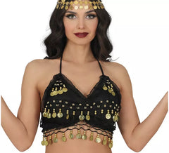 Haut noir à pièces pour femme